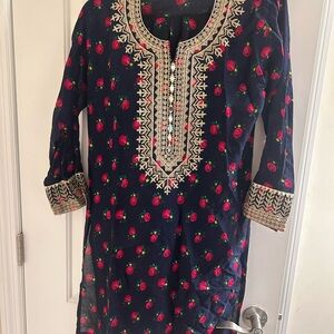 Embroidered Floral Tunic Pakistani dress